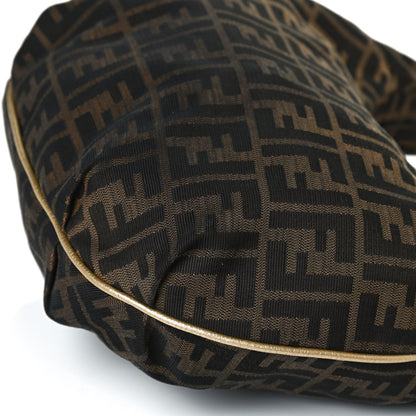 Fendi Zucca Laminated Vachetta Small Chef Hobo Tobacco Bronzo 11 of 12