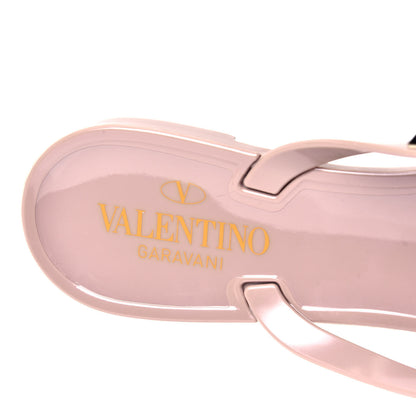 Valentino Garavani PVC Jelly Rockstud Bow Thong Sandals 39 Poudre 11 of 11
