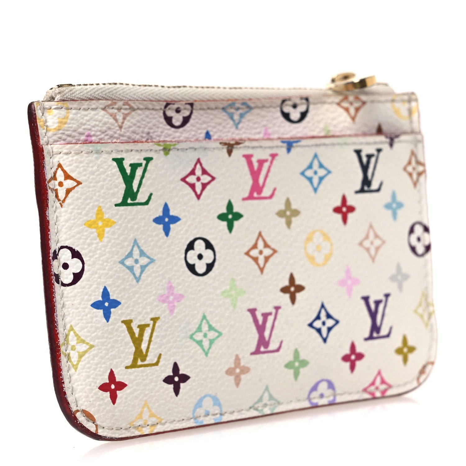 Louis Vuitton Monogram Multicolor Key Pouch White Litchi 4 of 11
