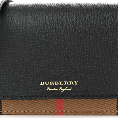 Burberry Derby Calfskin House Check Wallet On Chain Black 7 of 9
