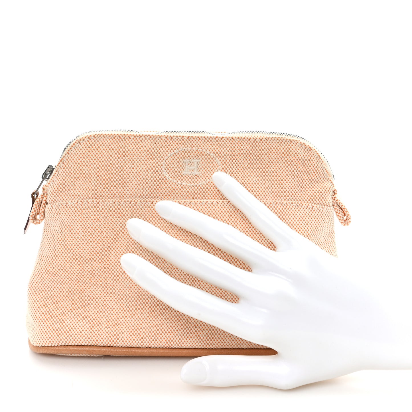Cotton Canvas Mini Bolide Travel Cosmetic Pouch Orange