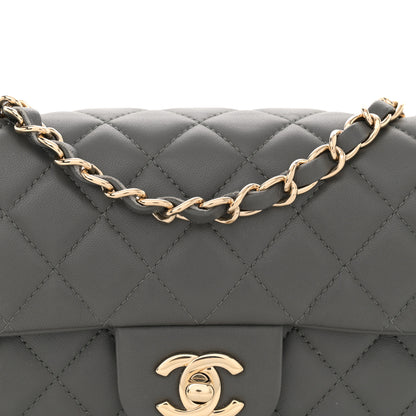 Chanel Lambskin Quilted Mini Rectangular Flap Dark Grey 8 of 11
