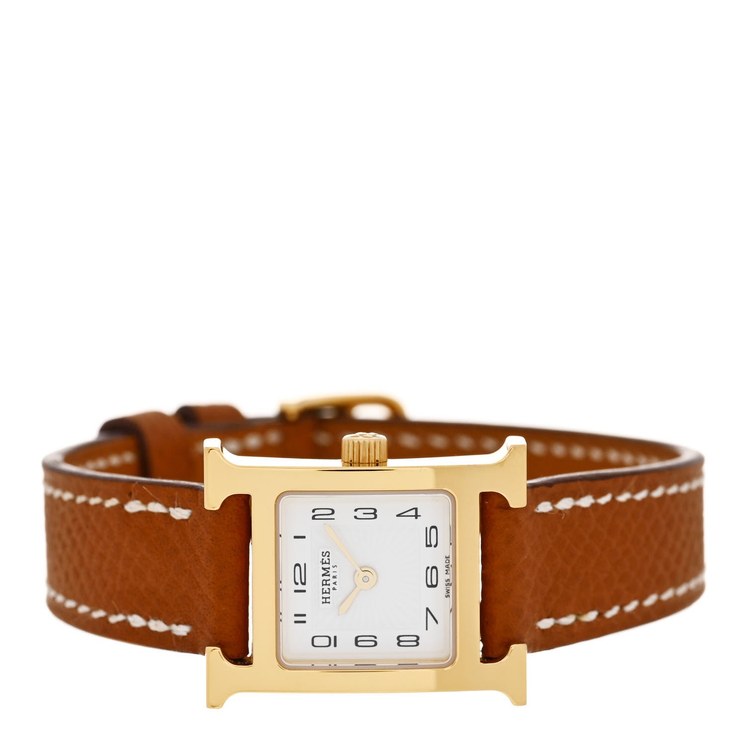 Hermes Stainless Steel Epsom 17.2mm Heure H Hour Quartz Watch Gold 2 of 5