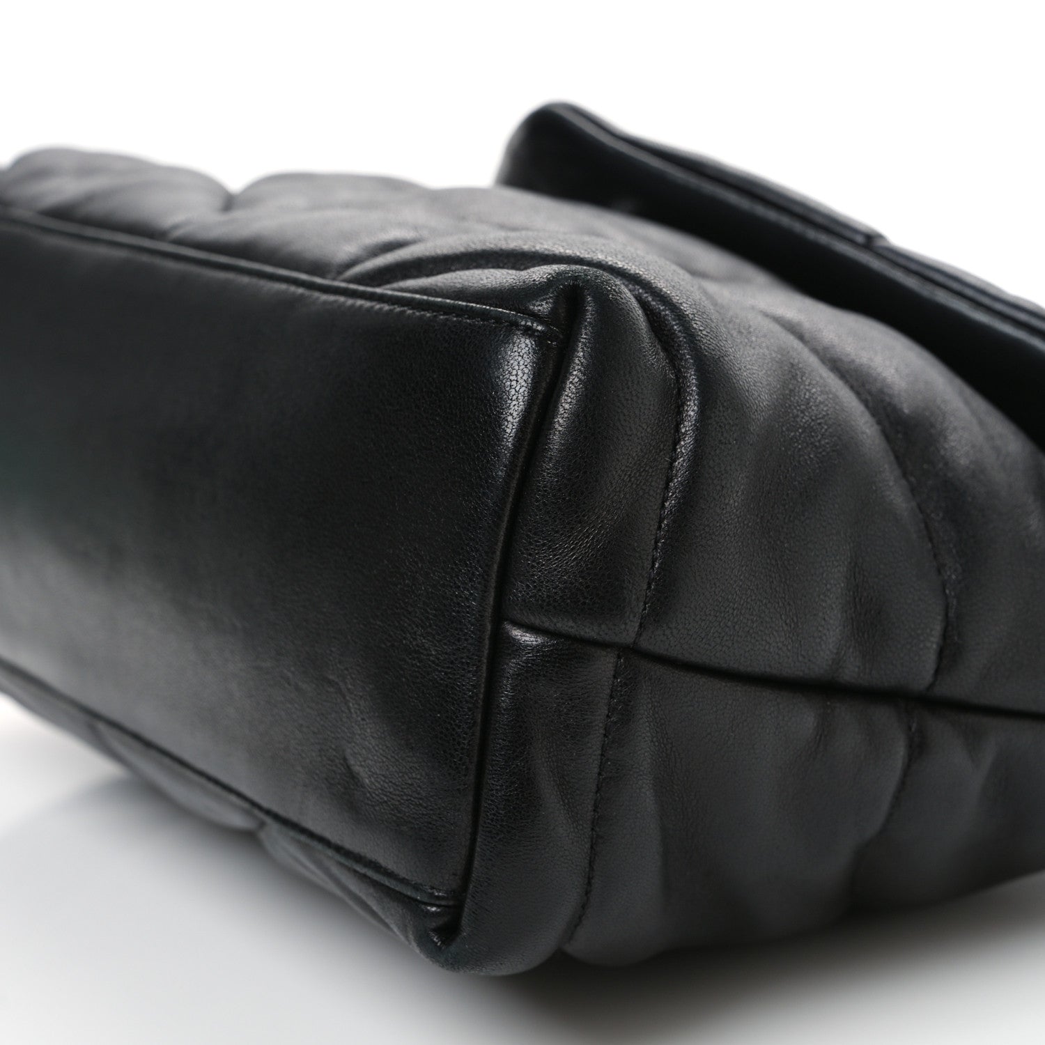 Saint Laurent Lambskin Quilted Monogram Monochrome Small Loulou Puffer Chain Satchel Black 10 of 11