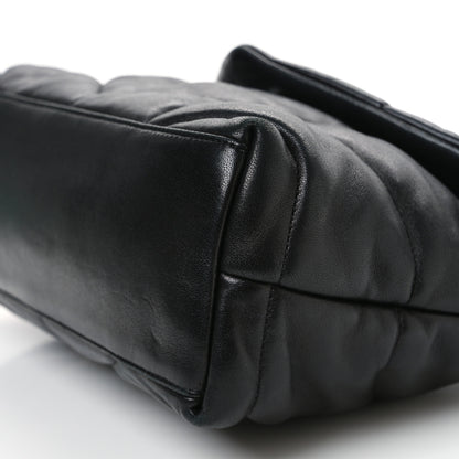 Saint Laurent Lambskin Quilted Monogram Monochrome Small Loulou Puffer Chain Satchel Black 10 of 11