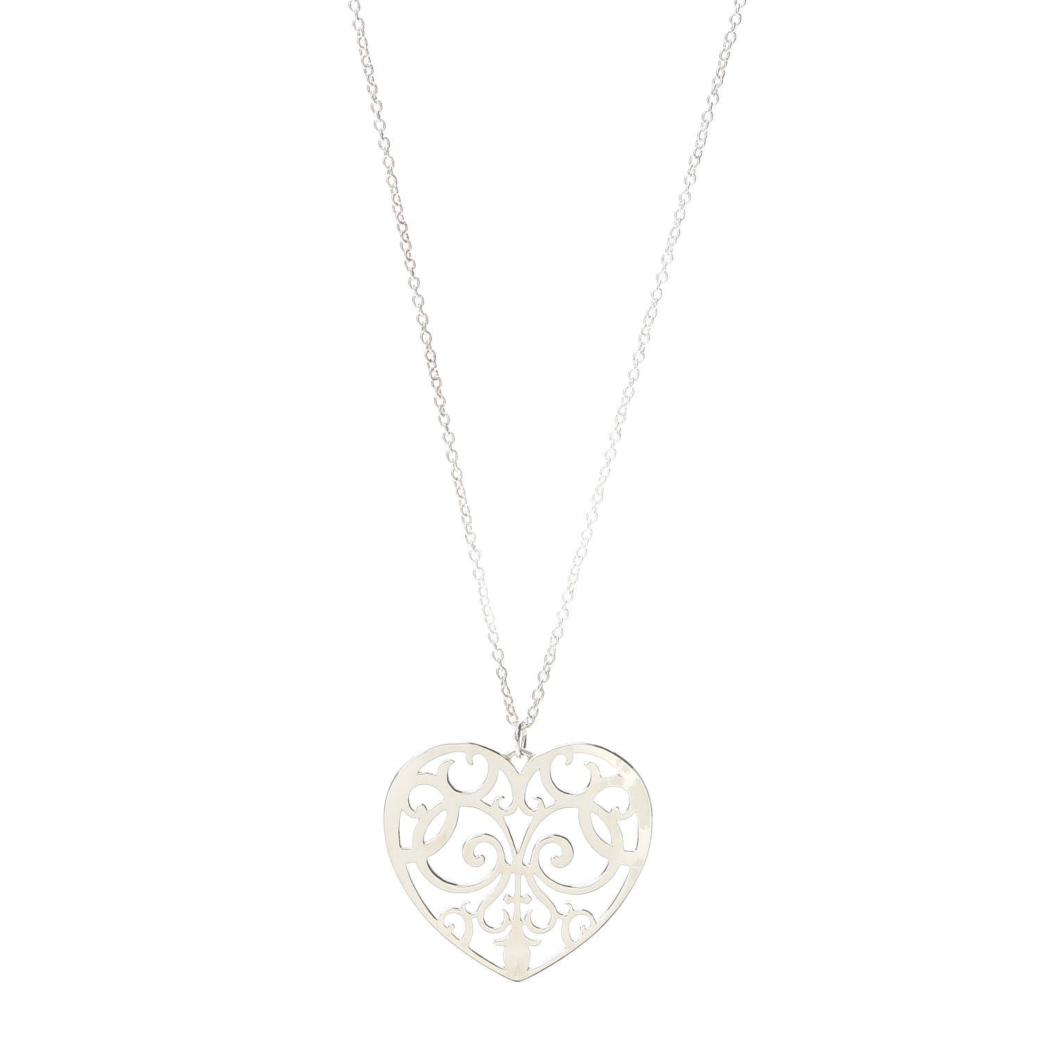 Tiffany Sterling Silver Enchant Heart Pendant Necklace 1 of 6