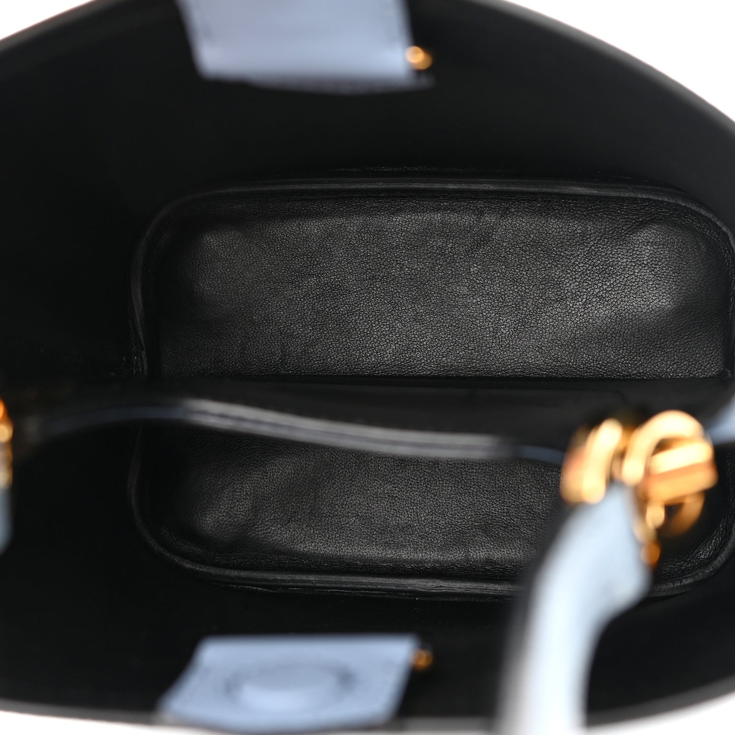 Saffiano Cuir Calfskin Small Panier Bucket Bag Astrale Black