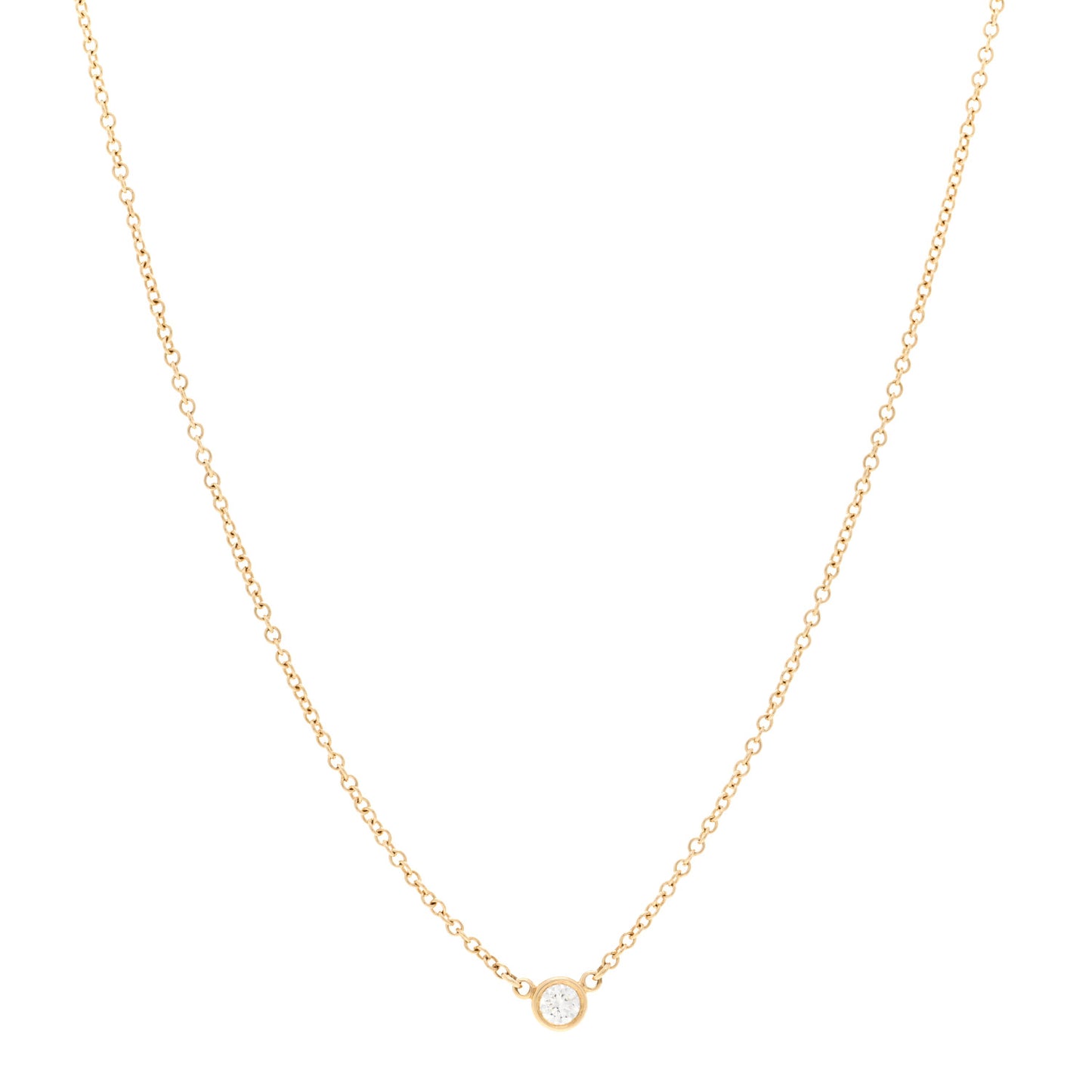 18K Yellow Gold Diamond .08ct Elsa Peretti Diamonds by the Yard Pendant Necklace