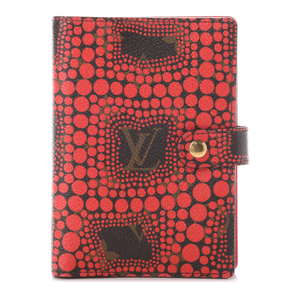 Louis Vuitton Monogram Kusama Town Small Ring Agenda Cover Red 1 of 6