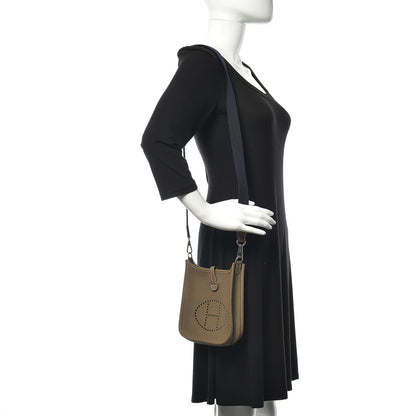 Hermes Taurillon Clemence Amazone Evelyne TPM Etoupe Bleu Indigo 2 of 9