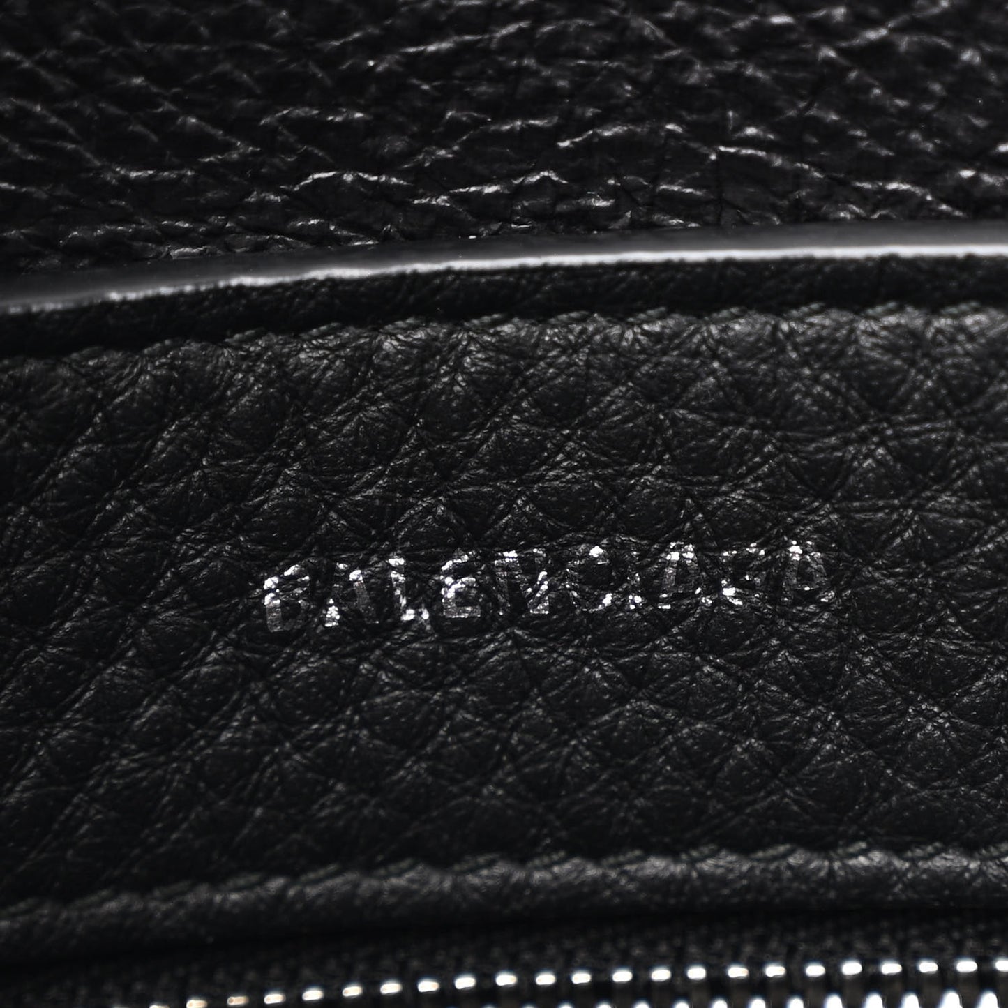 Metallic Goatskin Logo XXS Everyday Tote Argent Black