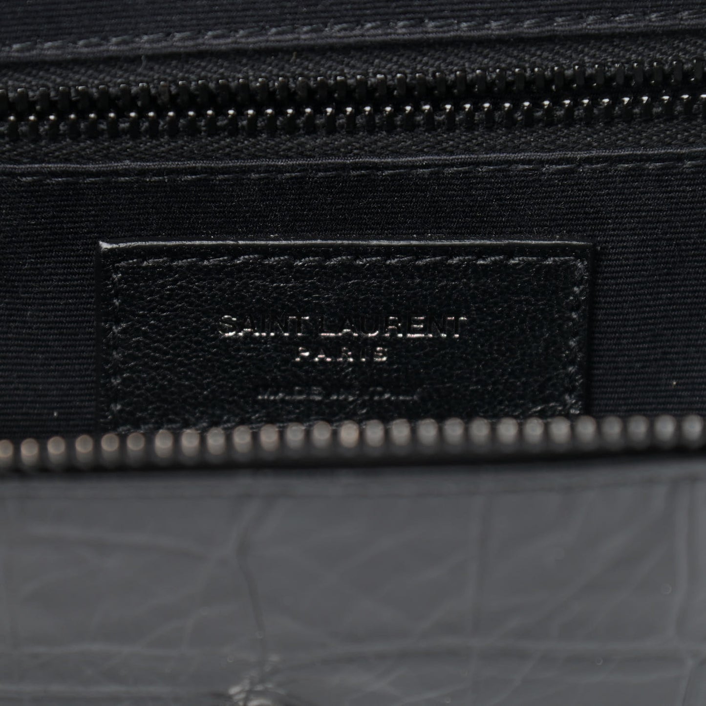 Crocodile Embossed Matelasse Monogram Niki Body Bag Black