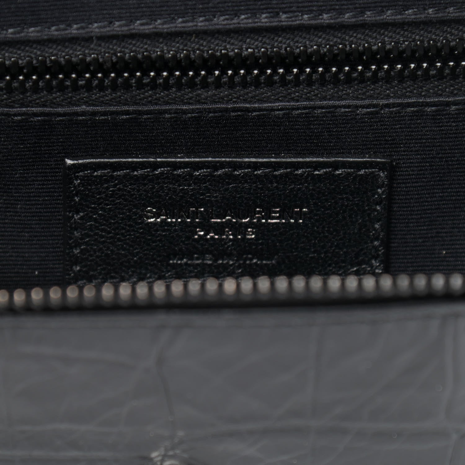 Saint Laurent Crocodile Embossed Matelasse Monogram Niki Body Bag Black 6 of 9