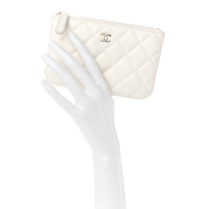 Chanel Caviar Quilted Small Cosmetic Case White 2 of 7