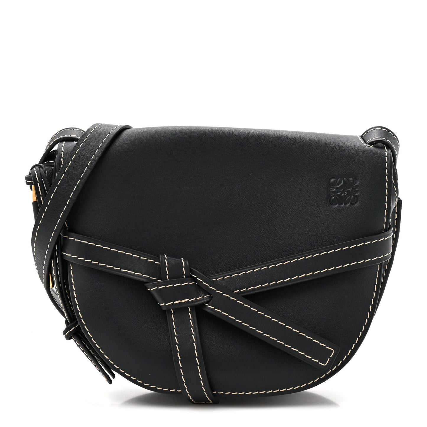 Grained Calfskin Small Gate Crossbody Bag Navy