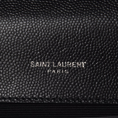 Saint Laurent Grain De Poudre Small Monogram Kate Satchel Black 8 of 10