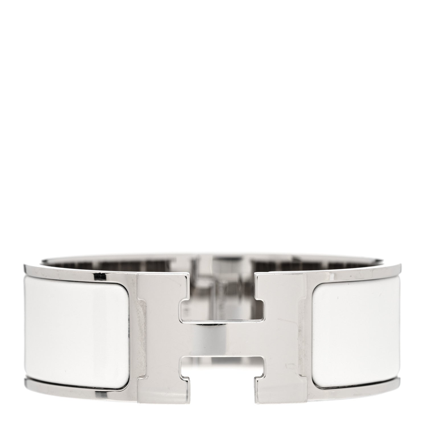 Hermes Enamel Wide Clic Clac H Bracelet PM White 1 of 4