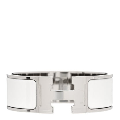 Hermes Enamel Wide Clic Clac H Bracelet PM White 1 of 4