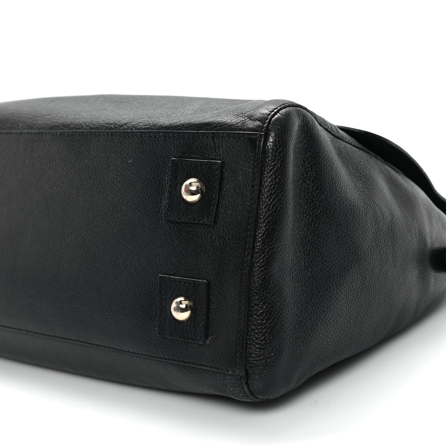 Glossy Goatskin Medium Del Rey Satchel Black