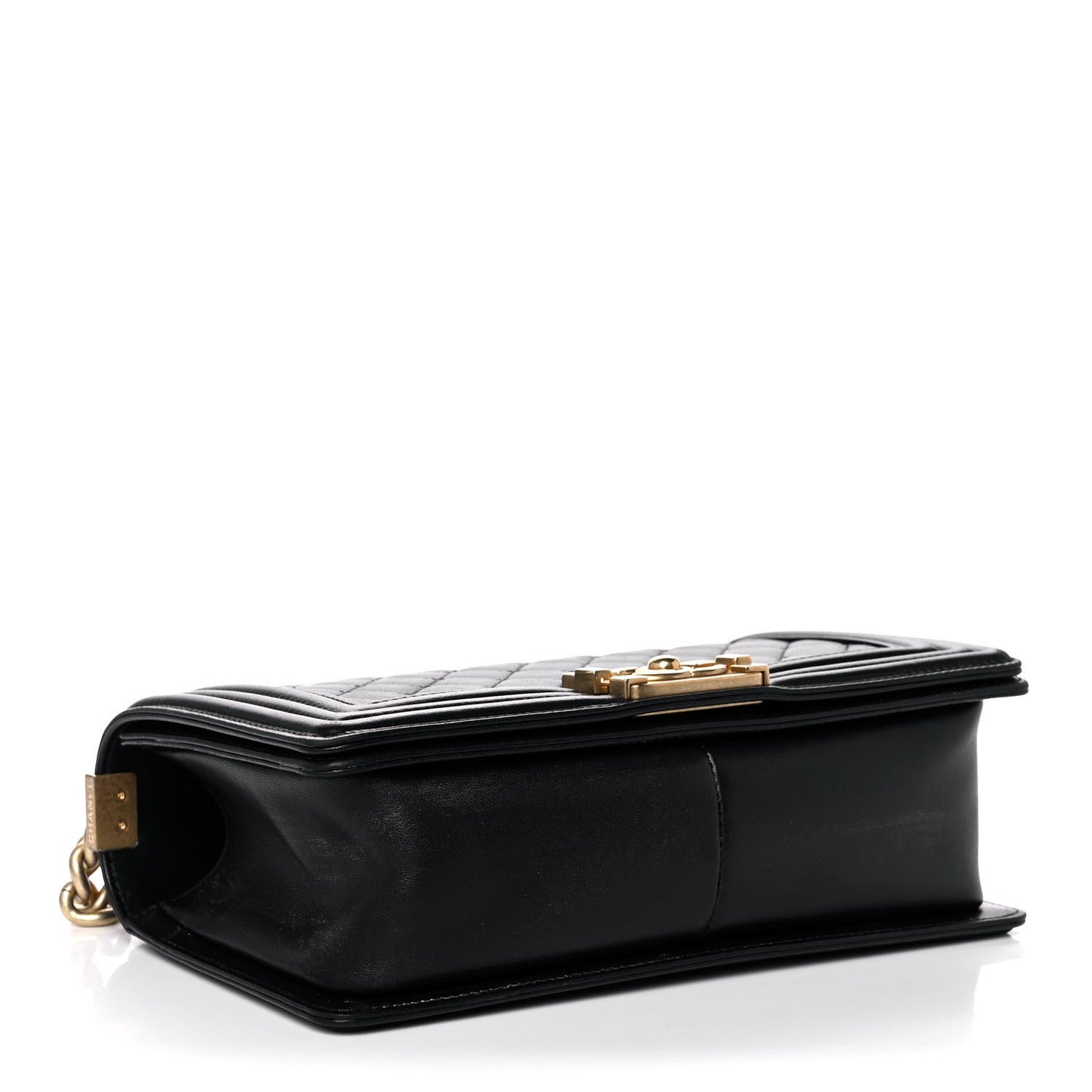 Lambskin Quilted Medium Boy Flap Black