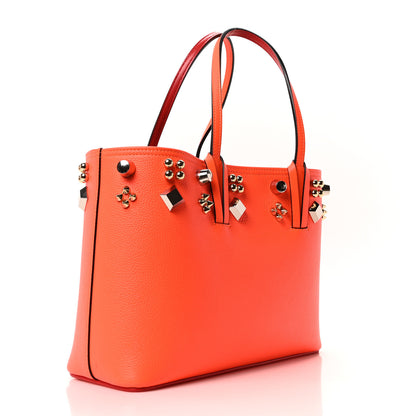Christian Louboutin Calfskin Empire Spike Studded East West Cabata Tote Sunrise Multicolor 4 of 10