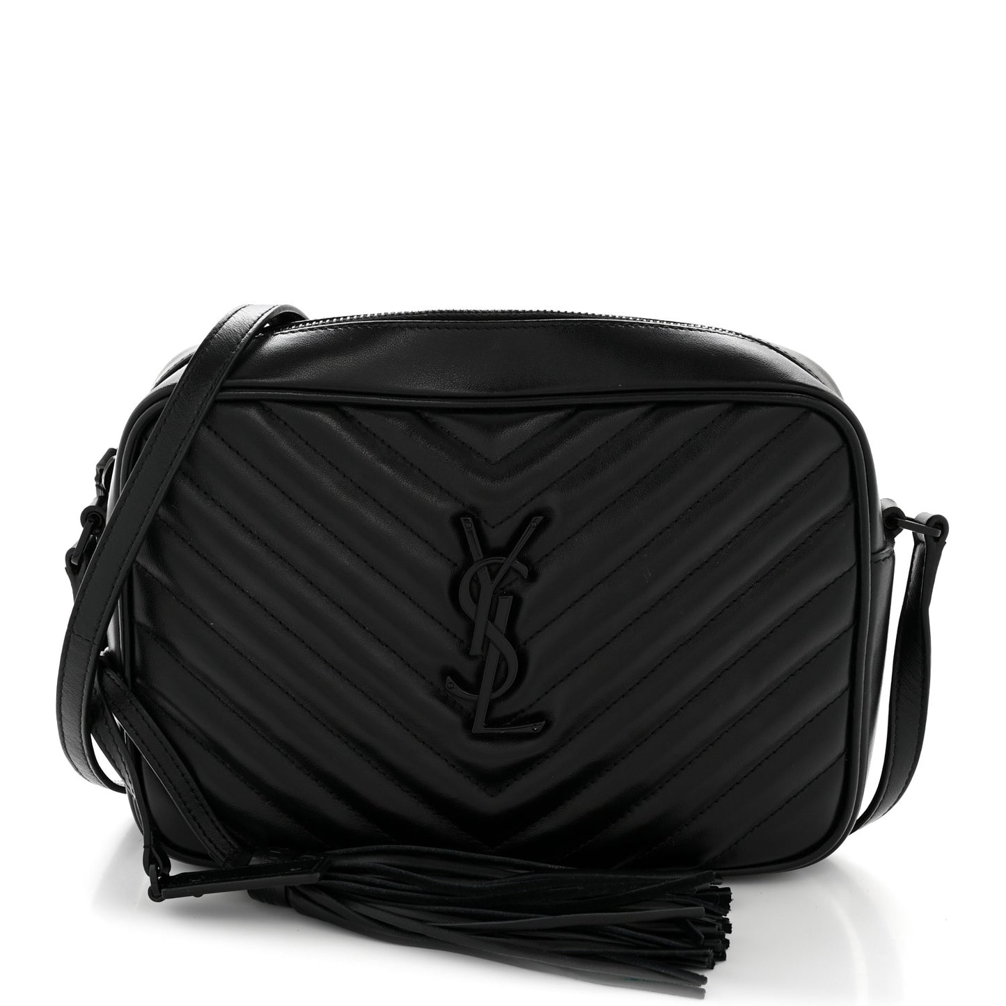 Calfskin Matelasse Monogram Monochrome Lou Camera Bag Black