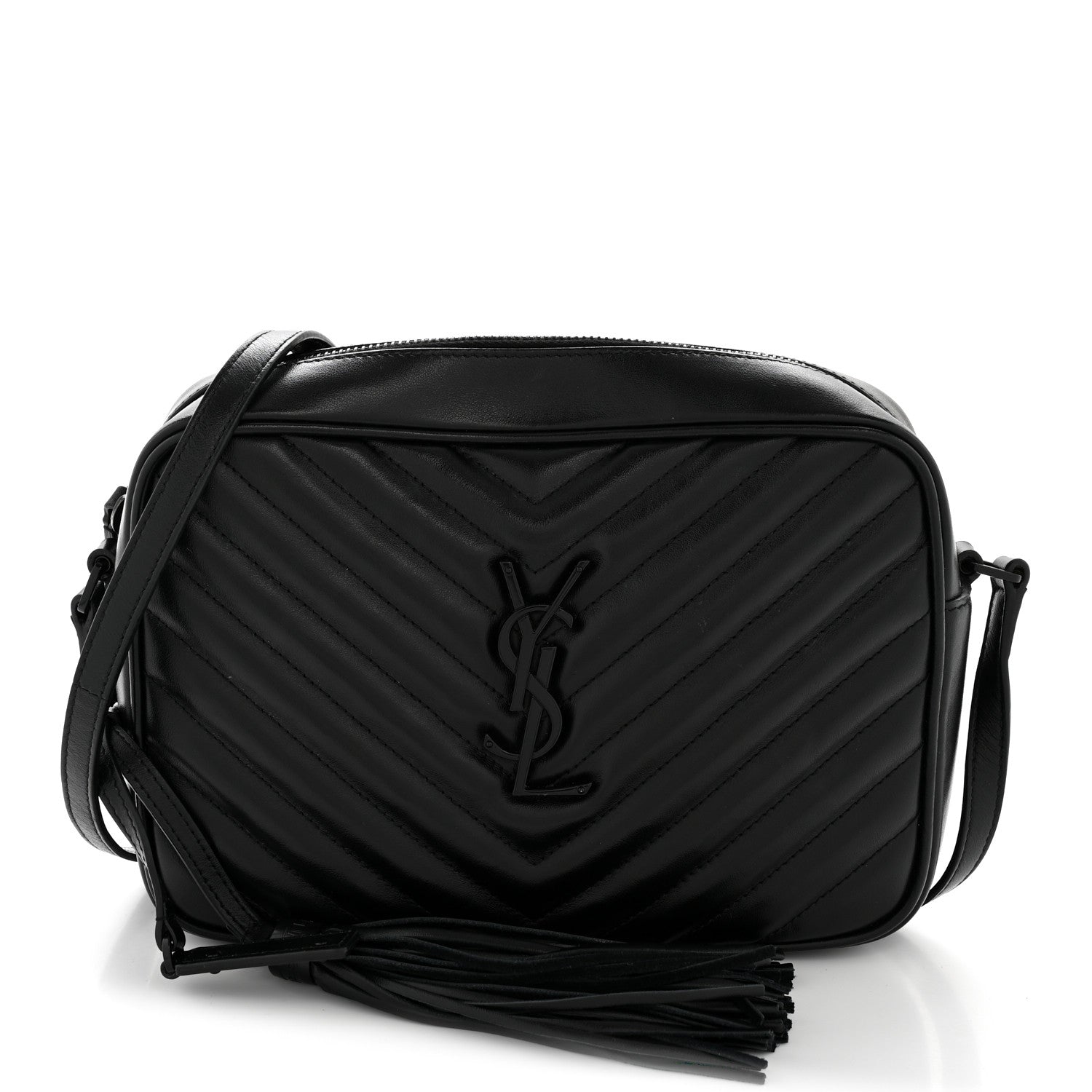 Saint Laurent Calfskin Matelasse Monogram Monochrome Lou Camera Bag Black 1 of 11