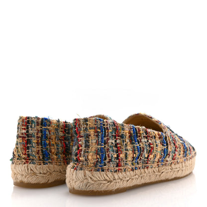 Chanel Tweed Grosgrain CC Espadrilles 38 Multicolor Black 5 of 11