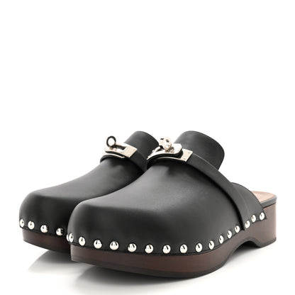 Hermes Calfskin Carlotta Mules 35 Black 3 of 11