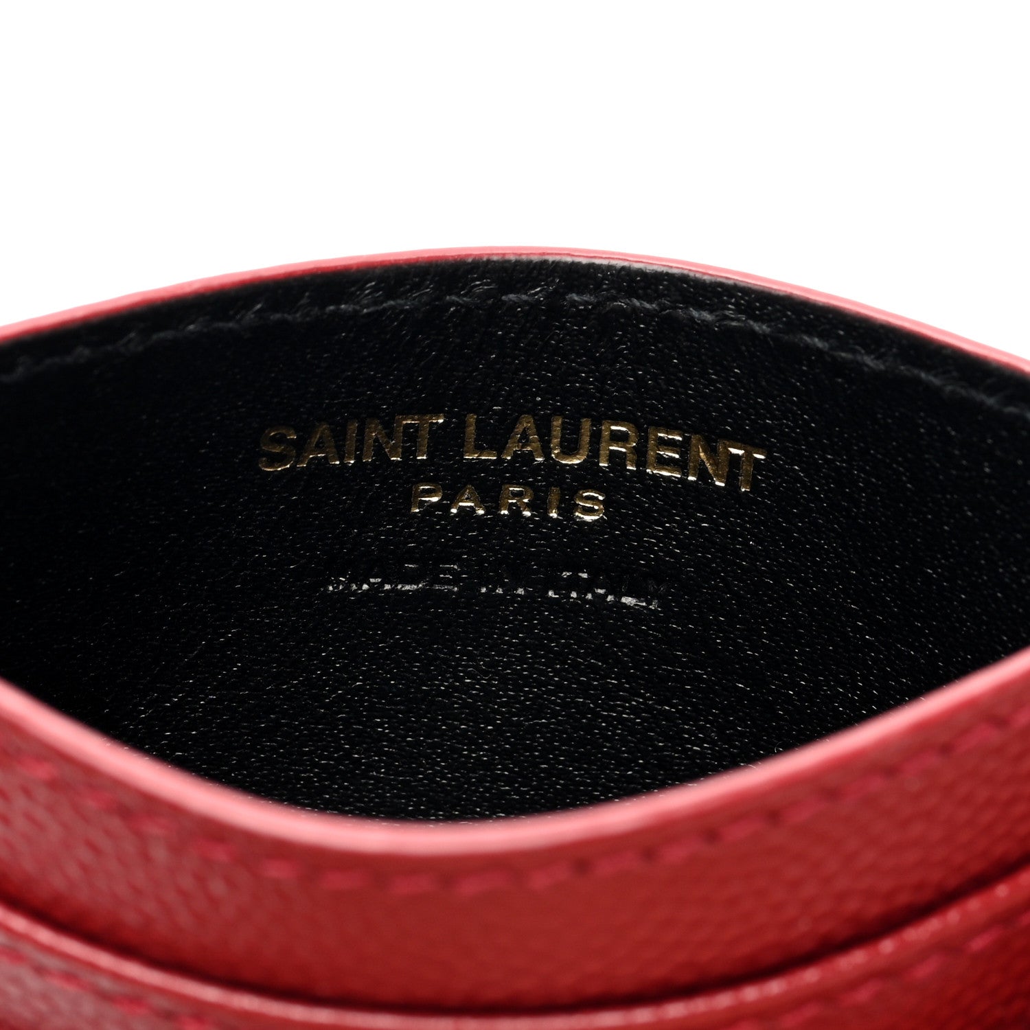 Saint Laurent Grain De Poudre Matelasse Chevron Monogram Credit Card Case Palissandre 6 of 6