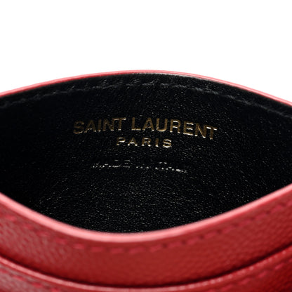 Saint Laurent Grain De Poudre Matelasse Chevron Monogram Credit Card Case Palissandre 6 of 6