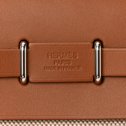 Hermes Military Toile Vache Hunter Herbag Zip Retourne 20 Ecru Beige Fauve 6 of 11
