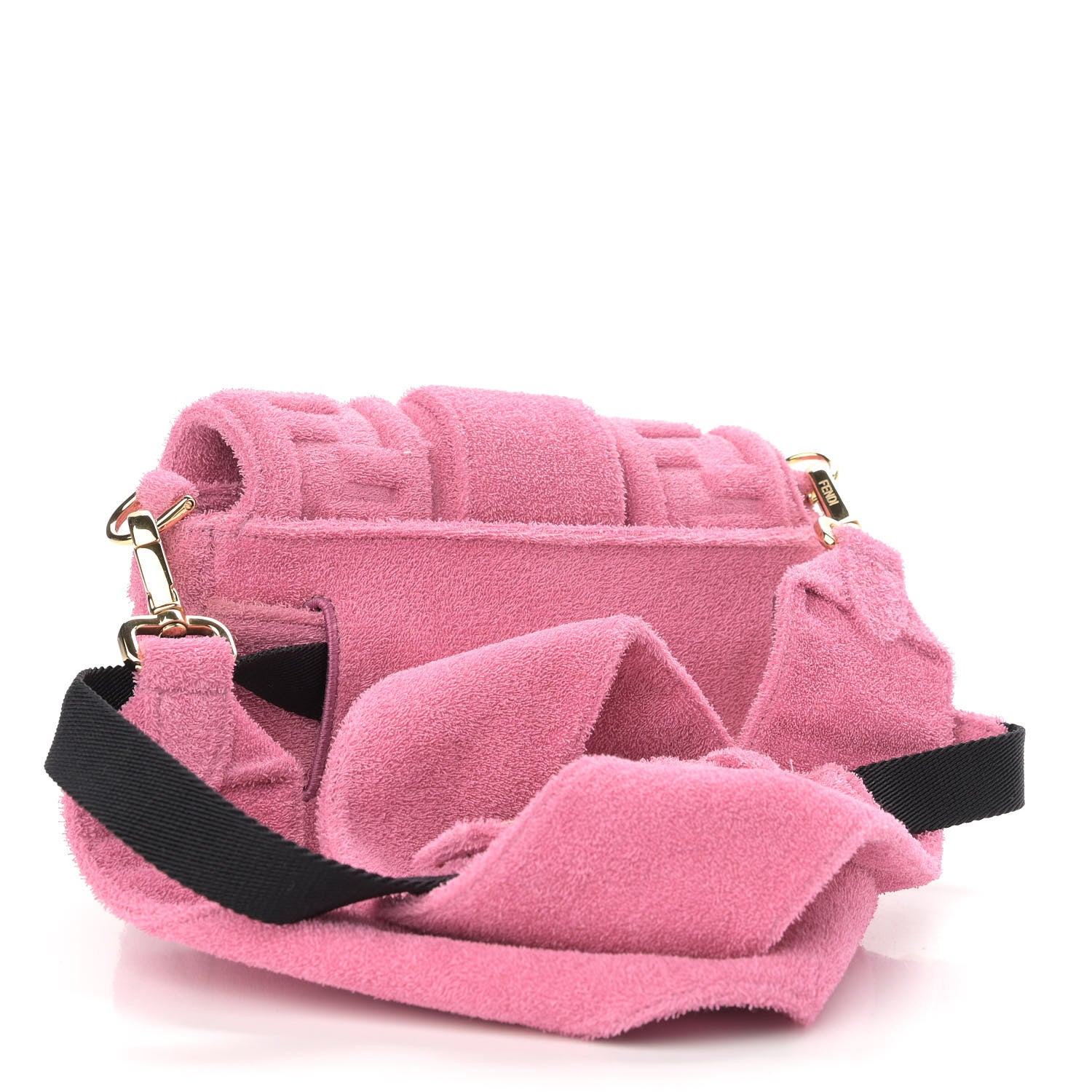 Fendi Terry Cloth Vitello Century Matte FF 1974 Embossed Belt Baguette Lollypop 3 of 10