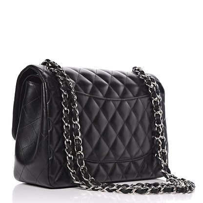 Chanel Lambskin Quilted Jumbo Double Flap Black 3 of 21