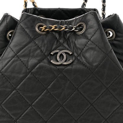 Chanel Aged Calfskin Quilted Gabrielle Backpack Black 8 of 11