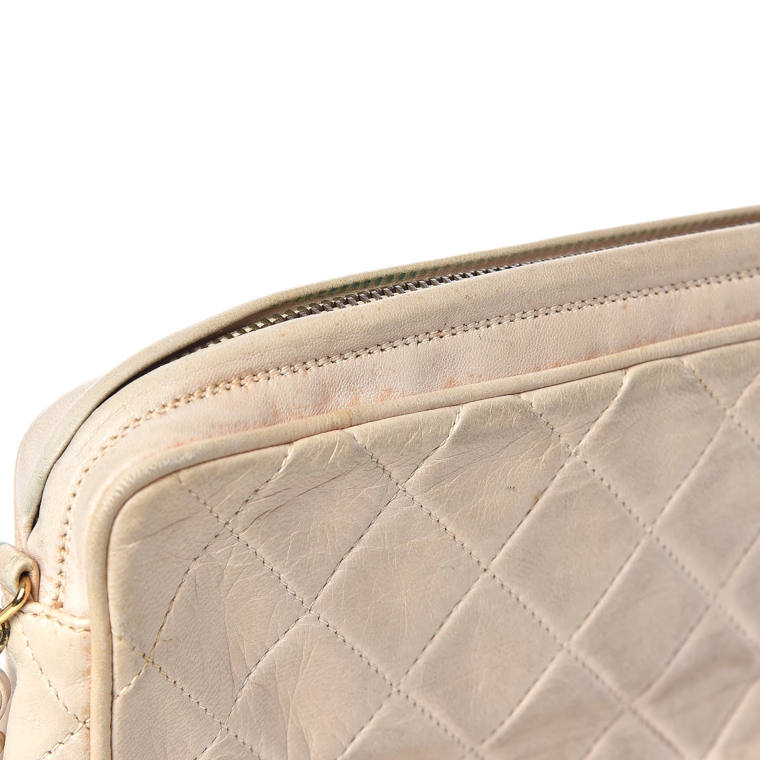 Chanel Lambskin Quilted Tassel Camera Case Pouch White 9 of 17