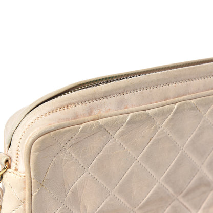 Chanel Lambskin Quilted Tassel Camera Case Pouch White 9 of 17