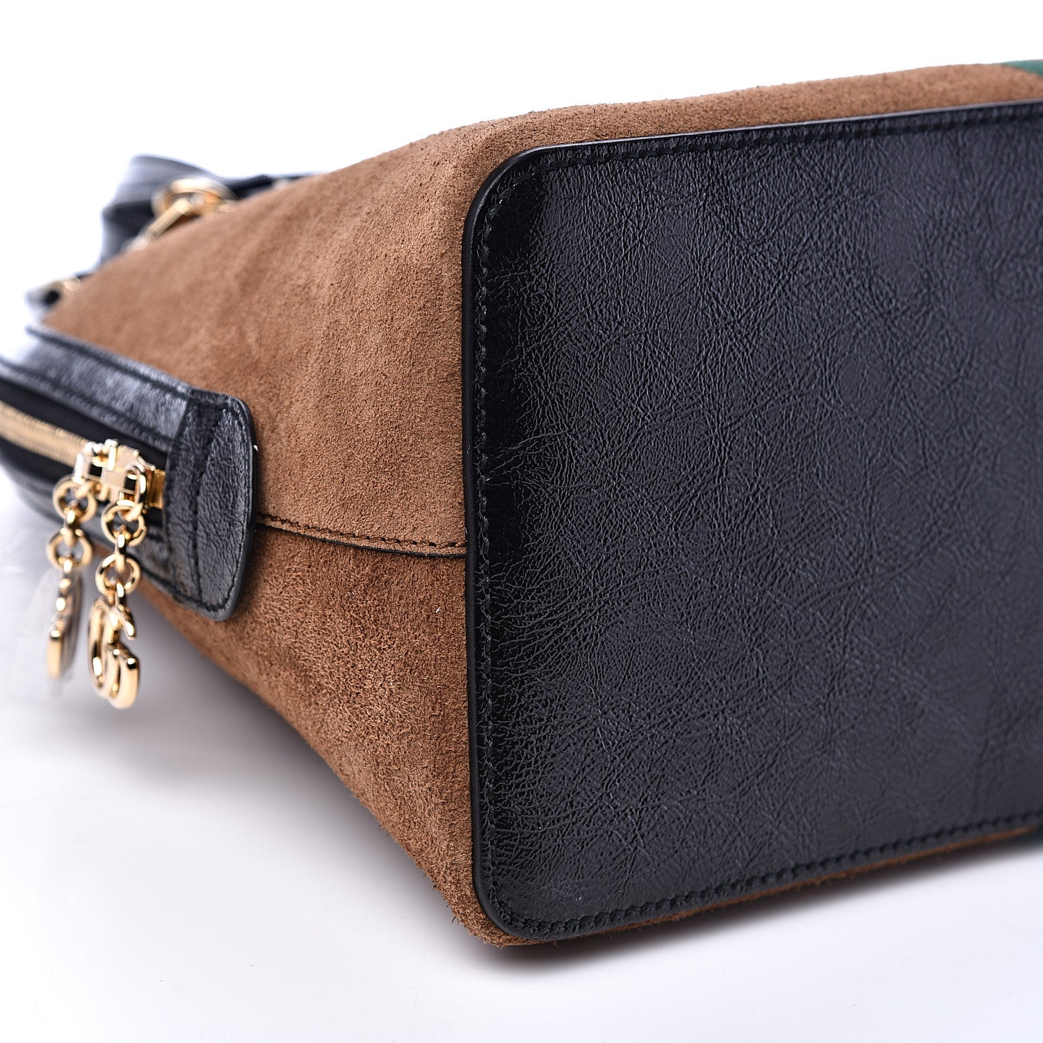 Gucci Suede Patent Web Medium Ophidia Top Handle Dome Bag Nocciola Black 7 of 10