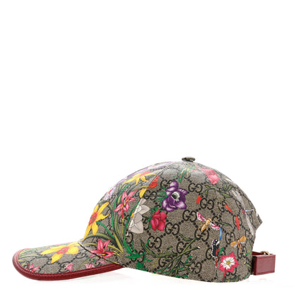 Gucci GG Supreme Flora Claudia Baseball Hat 56 S Red 6 of 10