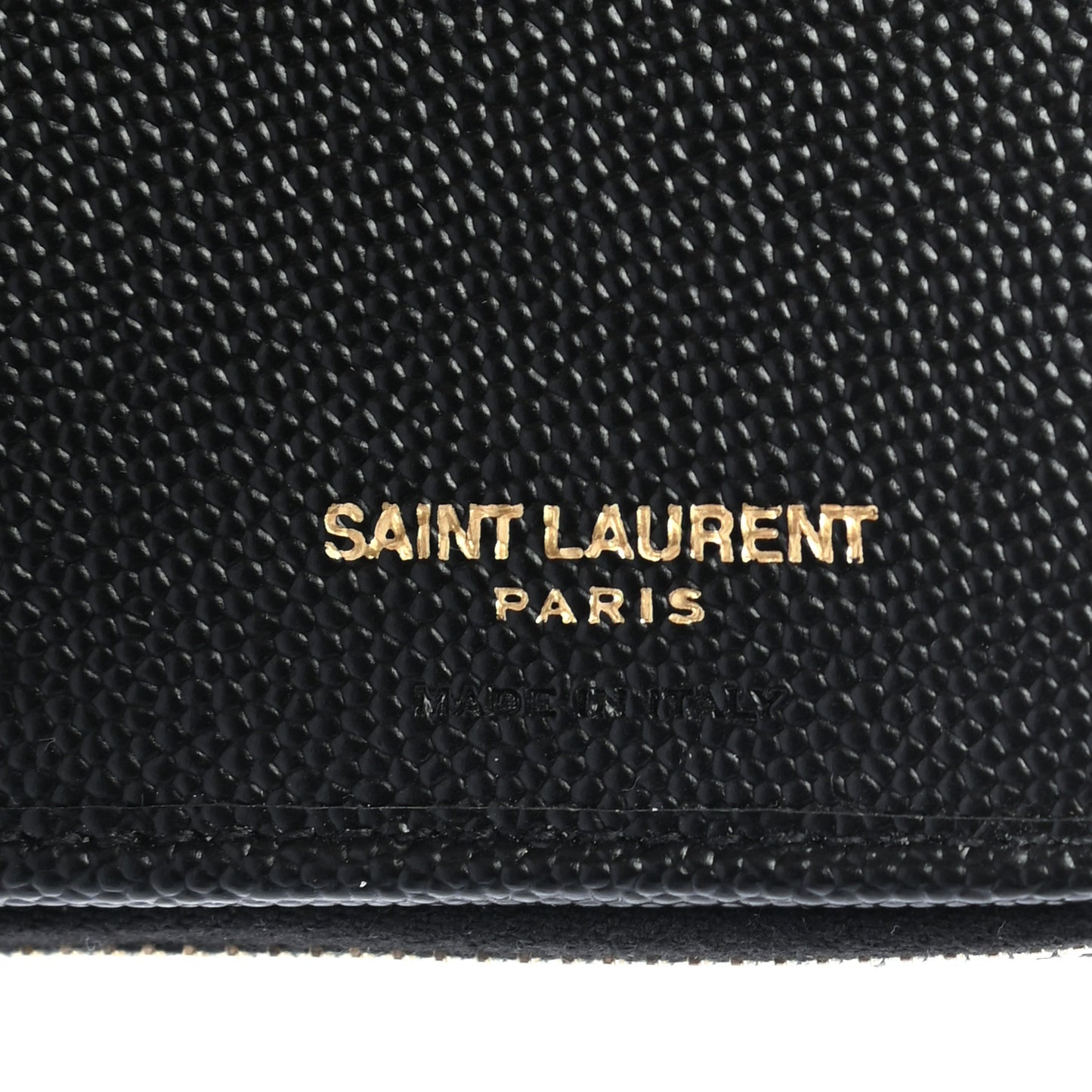 Grain De Poudre Matelasse Chevron Monogram Compact Zip Around Wallet Black
