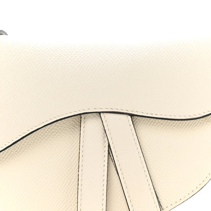 Christian Dior Grained Calfskin Mini Saddle Bag With Strap White 8 of 11