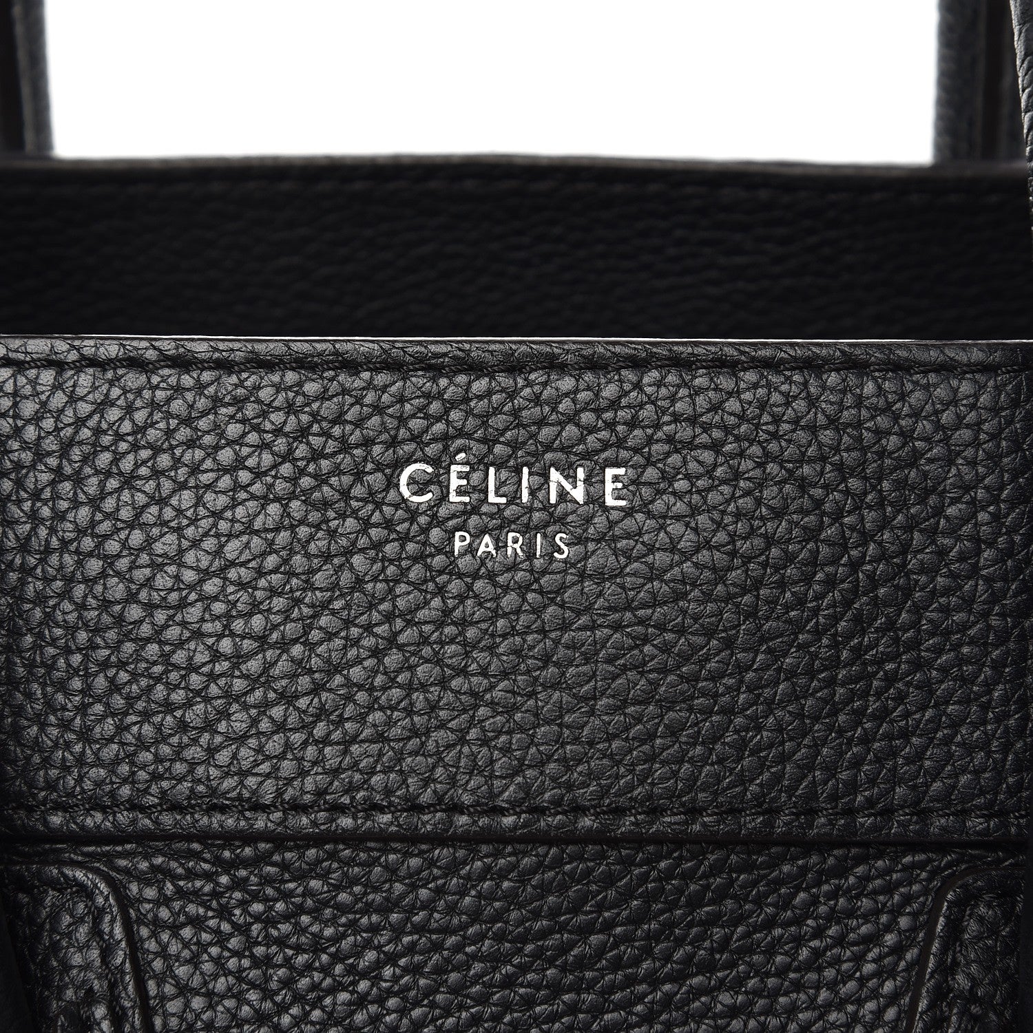 Celine Drummed Calfskin Mini Luggage Black 8 of 10