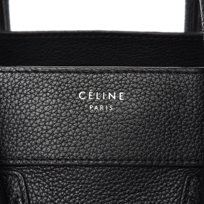 Celine Drummed Calfskin Mini Luggage Black 8 of 10