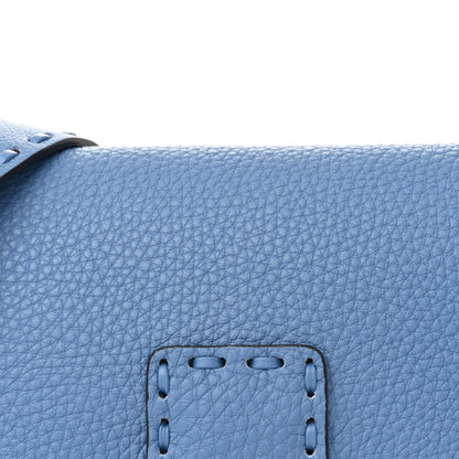 Fendi Cuoio Roma Sellerissima Nappa Sintetica Tape Stitch Baguette Placca Argento Blue 8 of 10