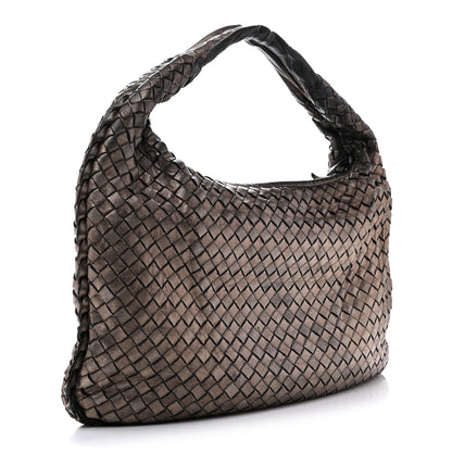 Bottega Veneta Metallic Nappa Intrecciato Medium Veneta Hobo Pewter 3 of 13