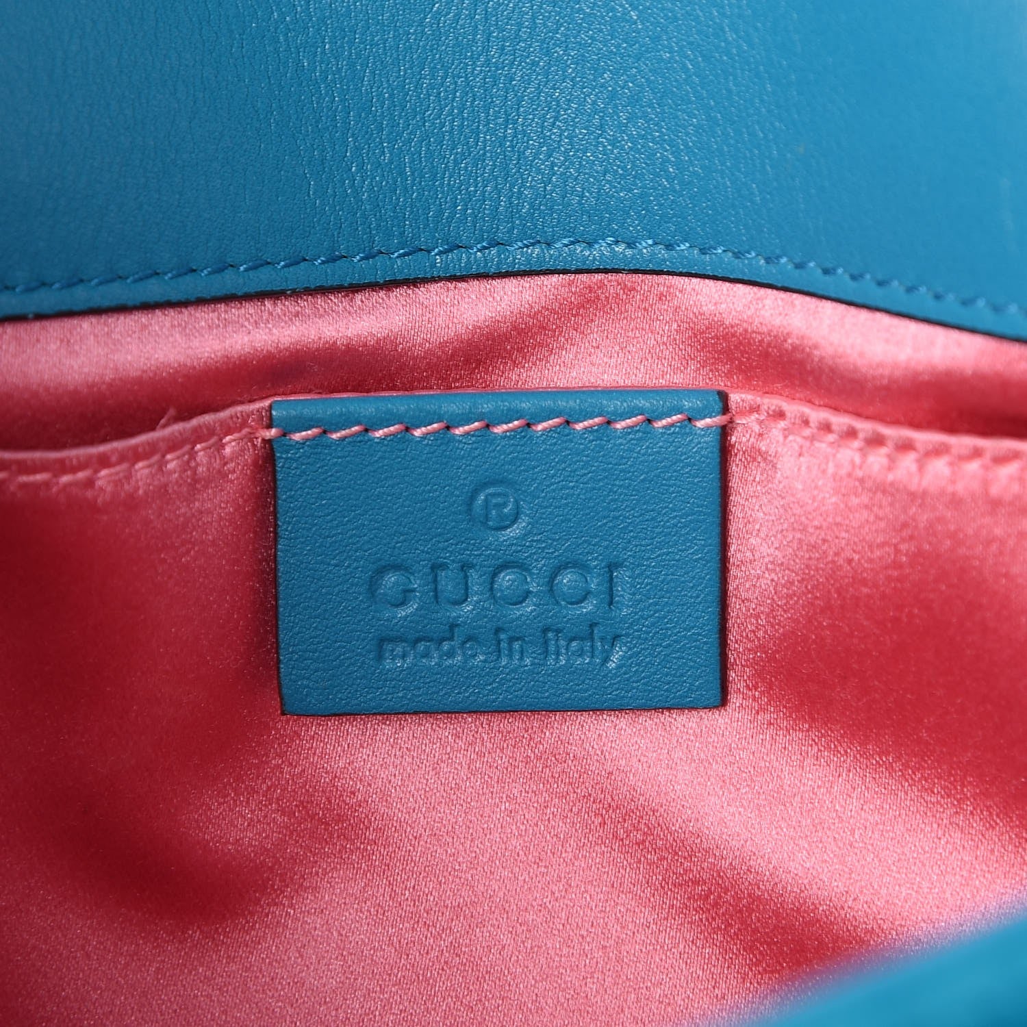 Gucci Velvet Matelasse Mini GG Marmont Shoulder Bag Pavone Cyan 6 of 7