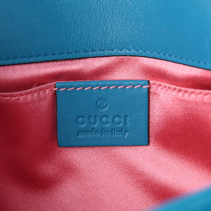 Gucci Velvet Matelasse Mini GG Marmont Shoulder Bag Pavone Cyan 6 of 7