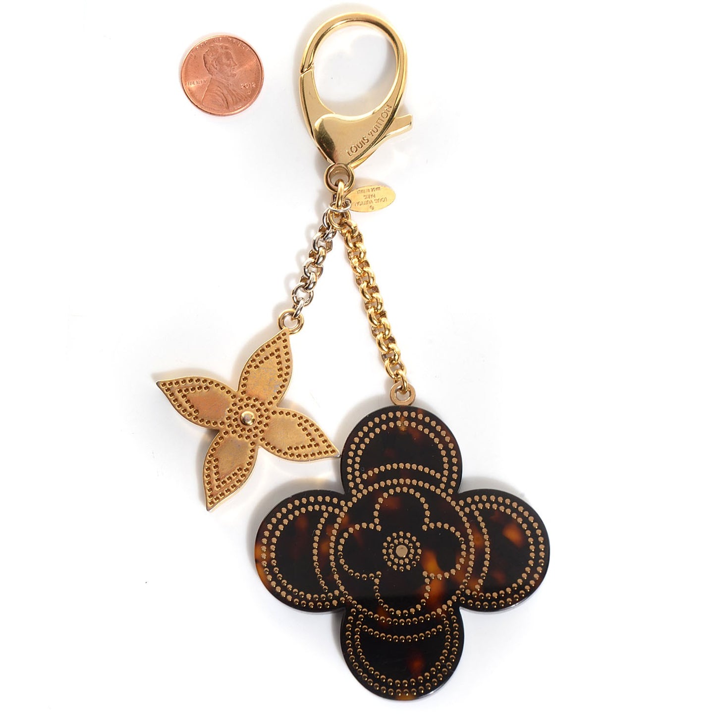 Stipply Flower Bag Charm Tortoise