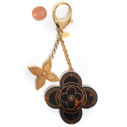 Louis Vuitton Stipply Flower Bag Charm Tortoise 2 of 7