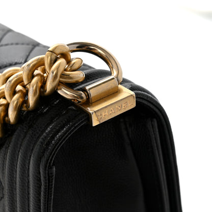 Chanel Caviar Quilted Medium Boy Flap Black 12 of 13